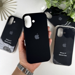 Силіконовий чохол на iPhone 17 c закритим низом. Silicone Case iPhone 17 Чорний (18)