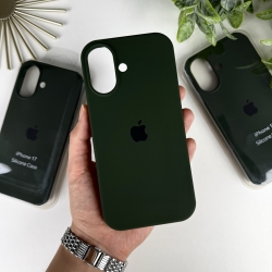Силіконовий чохол на iPhone 17 c закритим низом. Silicone Case iPhone 17 Темно-зелений (54)