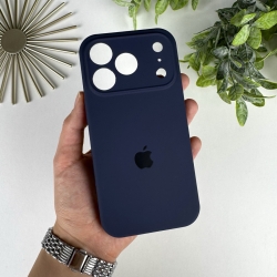 Силіконовий чохол на Айфон 17 Pro c закритим низом та камерами | iPhone 17 Pro Темно-синій (8)
