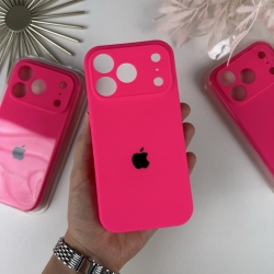 Силіконовий чохол на Айфон 17 Pro Max c закритим низом та камерами | iPhone 17 Pro Max Яскраво-рожевий (38)