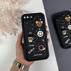 Силіконовий чохол на Айфон 7 Plus / 8 Plus з дизайном. Silicone Case iPhone 7 Plus / 8 Plus Donut Design Чорний