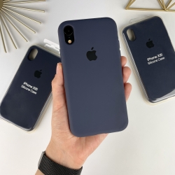 Силіконовий чохол на Айфон Хр (10р) із закритим низом | iPhone Xr Темно-синій (8)
