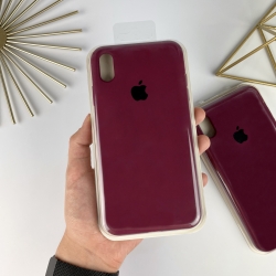 Силіконовий чохол на Айфон Хр (10р) із закритим низом | iPhone Xr Бордовий (42)