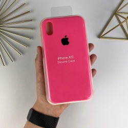 Силіконовий чохол на Айфон Хр (10р) із закритим низом | iPhone Xr Яскраво-рожевий (38)