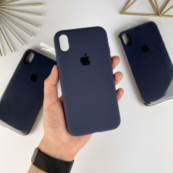Силіконовий чохол на Айфон Х (10) із закритим низом | iPhone X / XS Темно-синій (8)