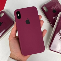 Силіконовий чохол на iPhone Xs Max Full із закритим низом Бордовий (42)