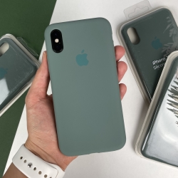 Силіконовий чохол на iPhone Xs Max Full із закритим низом Світло-зелений (55)