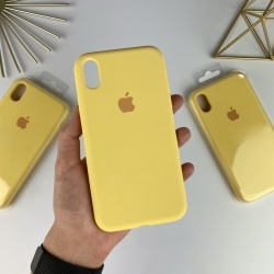 Силіконовий чохол на iPhone Xs Max Full із закритим низом Яскраво-жовтий (50)