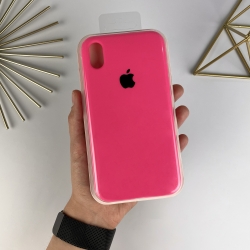 Силіконовий чохол на iPhone Xs Max Full із закритим низом Яскраво-рожевий (38)
