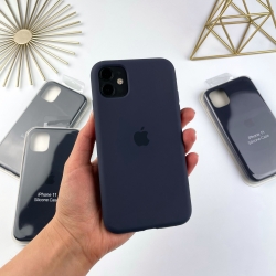 Чехол на Айфон 11 с закрытым низом | Case for iPhone 11 Темно-синий (8)
