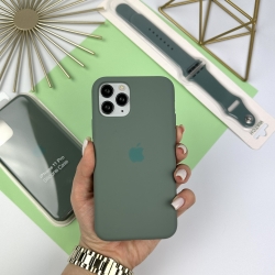 Силіконовий чохол на Айфон 11 про із закритим низом | iPhone 11 Pro Світло-зелений (55)
