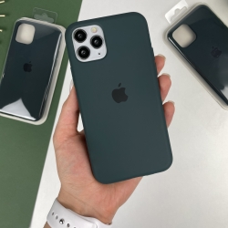 Силіконовий чохол на Айфон 11 Про Макс із закритим низом | iPhone 11 Pro Max Темно-зелений (54)