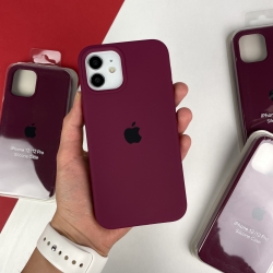 Силіконовий чохол Айфон 12 / 12 Про з закритим низом | Case for iPhone 12 / 12 Pro Бордовий (42)