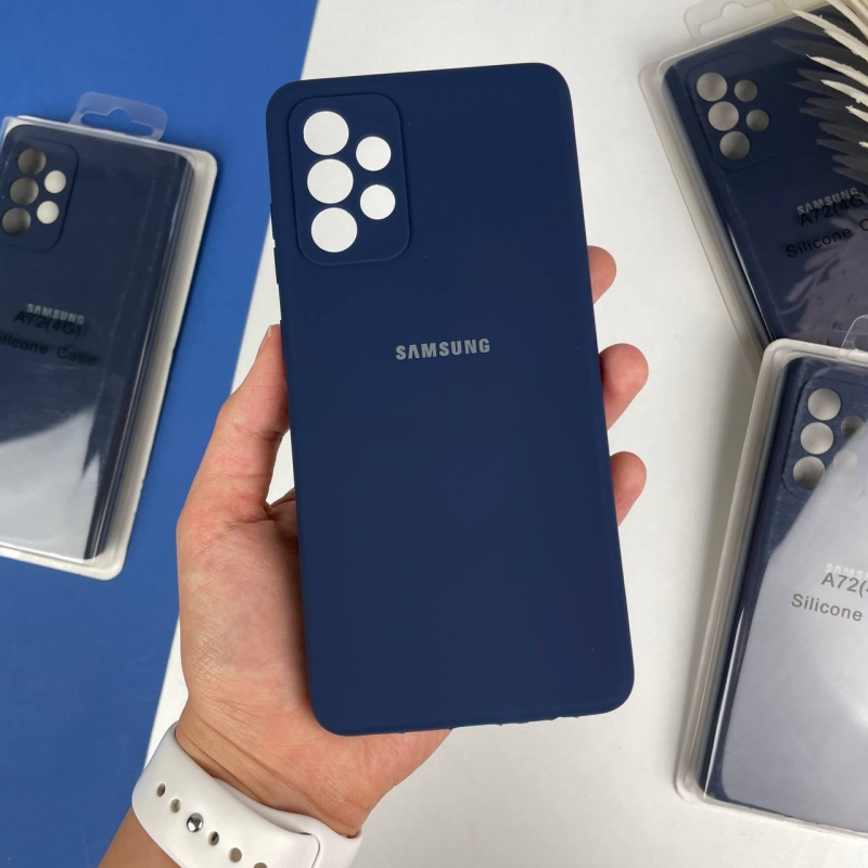 Силиконовый чехол на Samsung A72 Темно-синий (8)