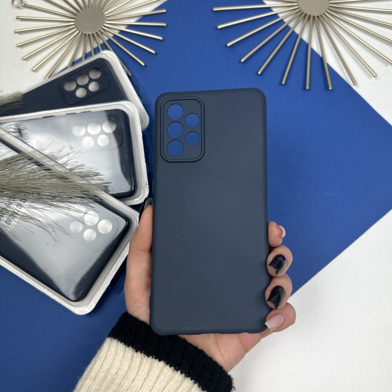 Силиконовый чехол на Samsung A52 Темно-синий (8)