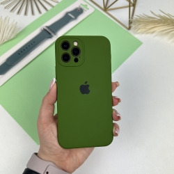 Силіконовий чохол із закритими камерами на iPhone 12 Pro Зелений (45)