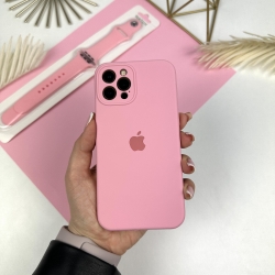 Силіконовий чохол із закритими камерами на iPhone 12 Pro Рожевий (6)