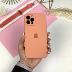 Силіконовий чохол із закритими камерами на iPhone 12 Pro Оранжевий (49)