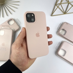 Силіконовий чохол на Айфон 13 з закритим низом iPhone 13 Бежевий (19)