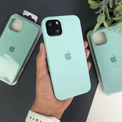 Силіконовий чохол на Айфон 13 з закритим низом iPhone 13 Бірюзовий (17)