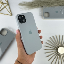 Силіконовий чохол на Айфон 13 з закритим низом iPhone 13 Блакитно-сірий (26)