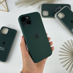 Силіконовий чохол на Айфон 13 з закритим низом iPhone 13 Темно-зелений (54)