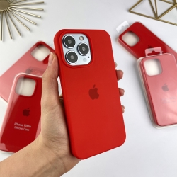 Силіконовий чохол Айфон 13 Про з закритим низом. Silicone case for iPhone 13 Pro Червоний (14)