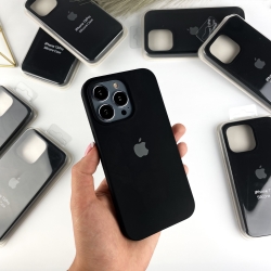 Силіконовий чохол Айфон 13 Про з закритим низом. Silicone case for iPhone 13 Pro Чорний (18)