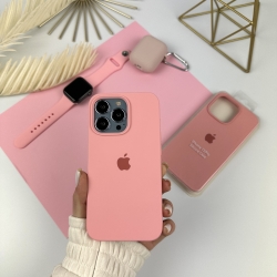 Силіконовий чохол Айфон 13 Про з закритим низом. Silicone case for iPhone 13 Pro Темно-рожевий (12)