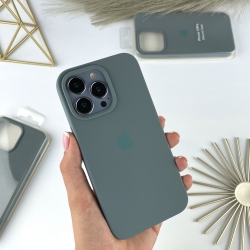 Силіконовий чохол Айфон 13 Про з закритим низом. Silicone case for iPhone 13 Pro Світло-зелений (55)