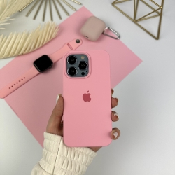 Силіконовий чохол Айфон 13 Про з закритим низом. Silicone case for iPhone 13 Pro Рожевий (6)
