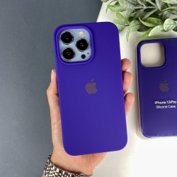 Силіконовий чохол Айфон 13 Про з закритим низом. Silicone case for iPhone 13 Pro Яскраво-фіолетовий (34)