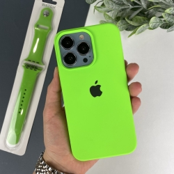 Силіконовий чохол на Айфон 13 Про Макс із закритим низом | iPhone 13 Pro Max Салатовий (40)