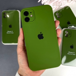 Чохол на iPhone 11 з квадратними бортами. Case for iPhone 11 Темно-зелений (54)