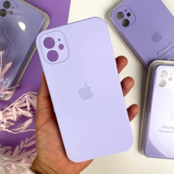 Чохол на iPhone 11 з квадратними бортами. Case for iPhone 11 Світло-лавандовий