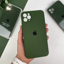 Силіконовий чохол із квадратними бортами на iPhone 11 Pro Max Темно-зелений (54)