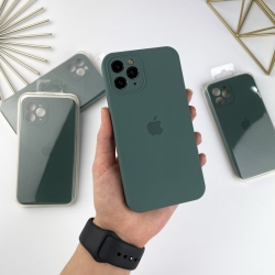 Силіконовий чохол із квадратними бортами на iPhone 11 Pro Max Світло-зелений (55)
