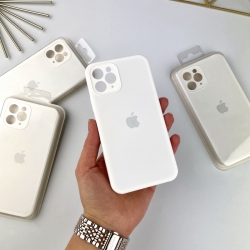 Силіконовий чохол із квадратними бортами на iPhone 11 Pro Max Білий (9)