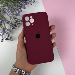 Силіконовий чохол Айфон 11 Про з квадратними бортами | iPhone 11 Pro Бордовий (42)