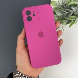 Силіконовий чохол для iPhone 12 Full case with Camera Protection Малиновий (48)