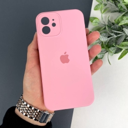 Силіконовий чохол для iPhone 12 Full case with Camera Protection Рожевий (6)