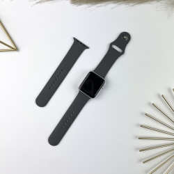 Силіконовий ремінець для Apple Watch 42 мм / 44 мм / 45 мм / 49 мм (S + M) Dark grey (15)