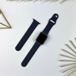 Силіконовий ремінець для Apple Watch 42 мм / 44 мм / 45 мм / 49 мм (S + M) Dark blue (8)