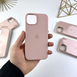Силіконовий чохол на Айфон 14 з закритим низом for iPhone 14 Бежевий (19)