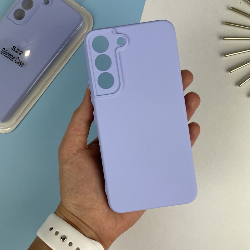 Силиконовый чехол на Samsung Galaxy S22 Голубой (5)