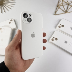 Силіконовий чохол на Айфон 13 з закритим низом та камерами | iPhone 13 Білий (9)