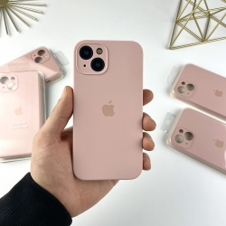 Силіконовий чохол на Айфон 13 з закритим низом та камерами | iPhone 13 Бежевий (19)