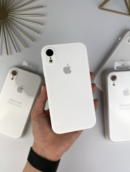 Силіконовий чохол із квадратними бортами на iPhone Xr Білий (9)