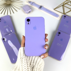 Силіконовий чохол із квадратними бортами на iPhone Xr Лавандовий (39)