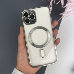 Чохол із MagSafe на Айфон 12 Pro Max. Color Silicone Case з MagSafe для iPhone 12 Pro Max Срібний